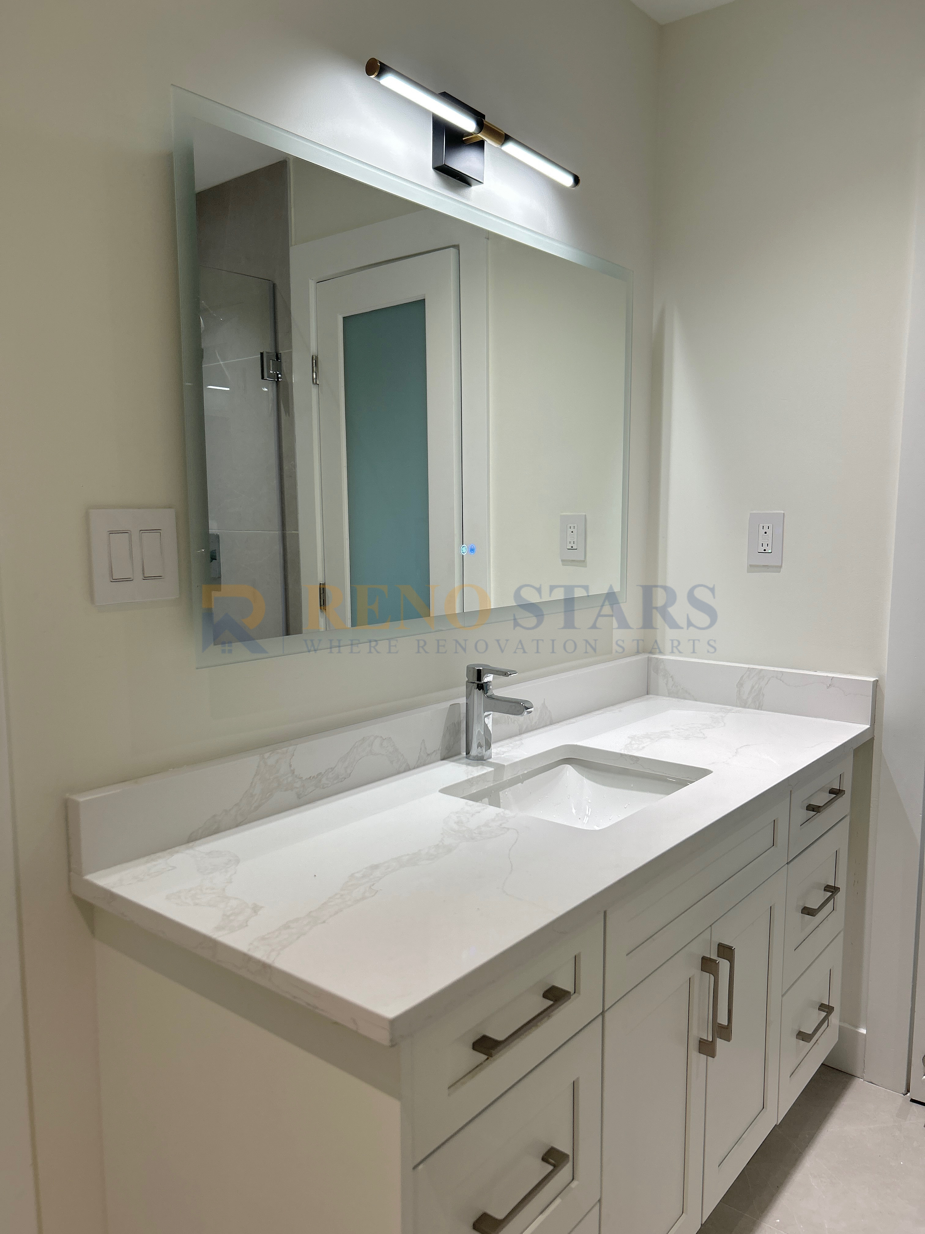 Bathroom Renovation with White Shaker Cabinets - After 2