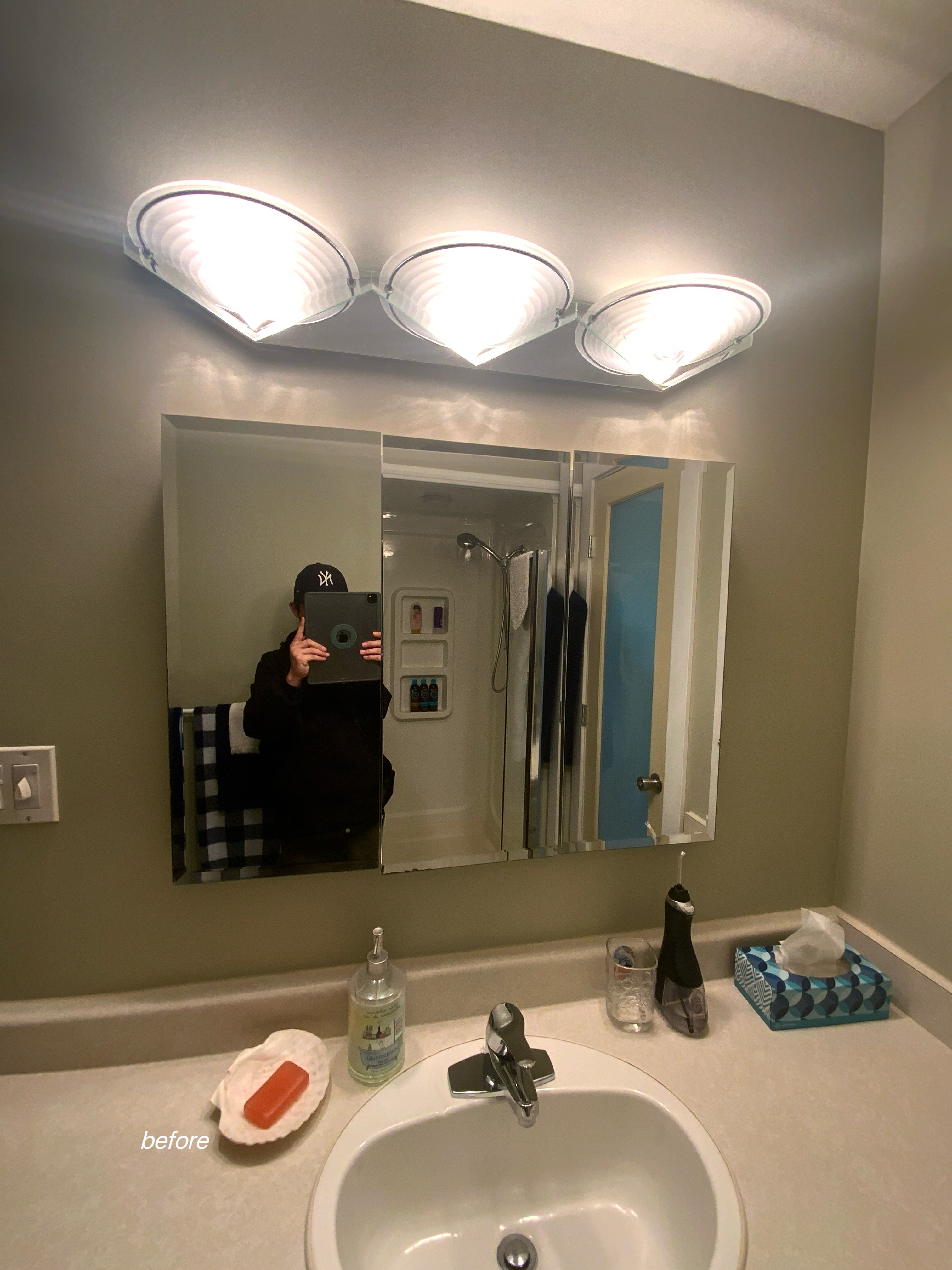 Bathroom Renovation with White Shaker Cabinets - Before 2