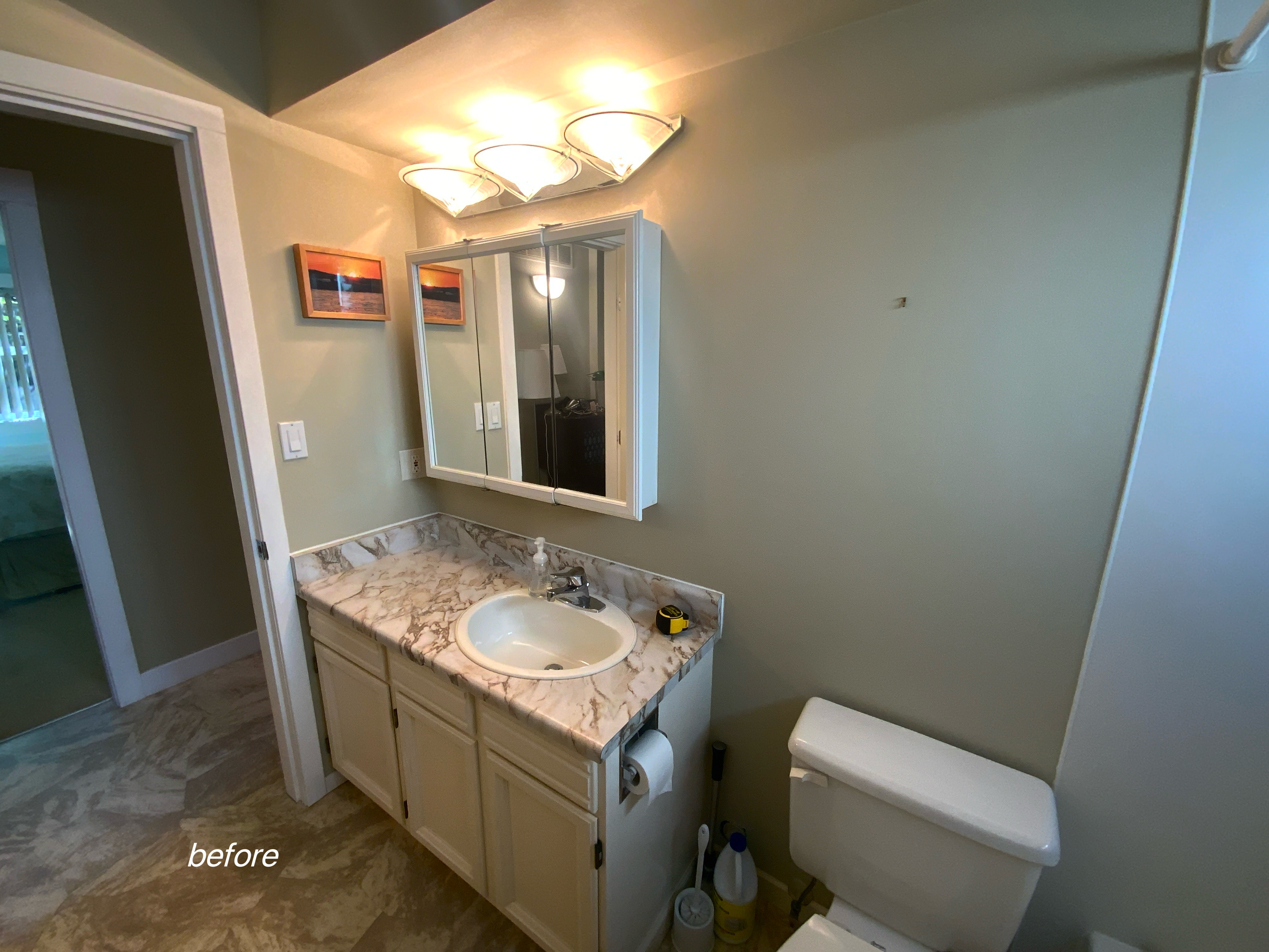 Bathroom Renovation with White Shaker Cabinets - Before 4