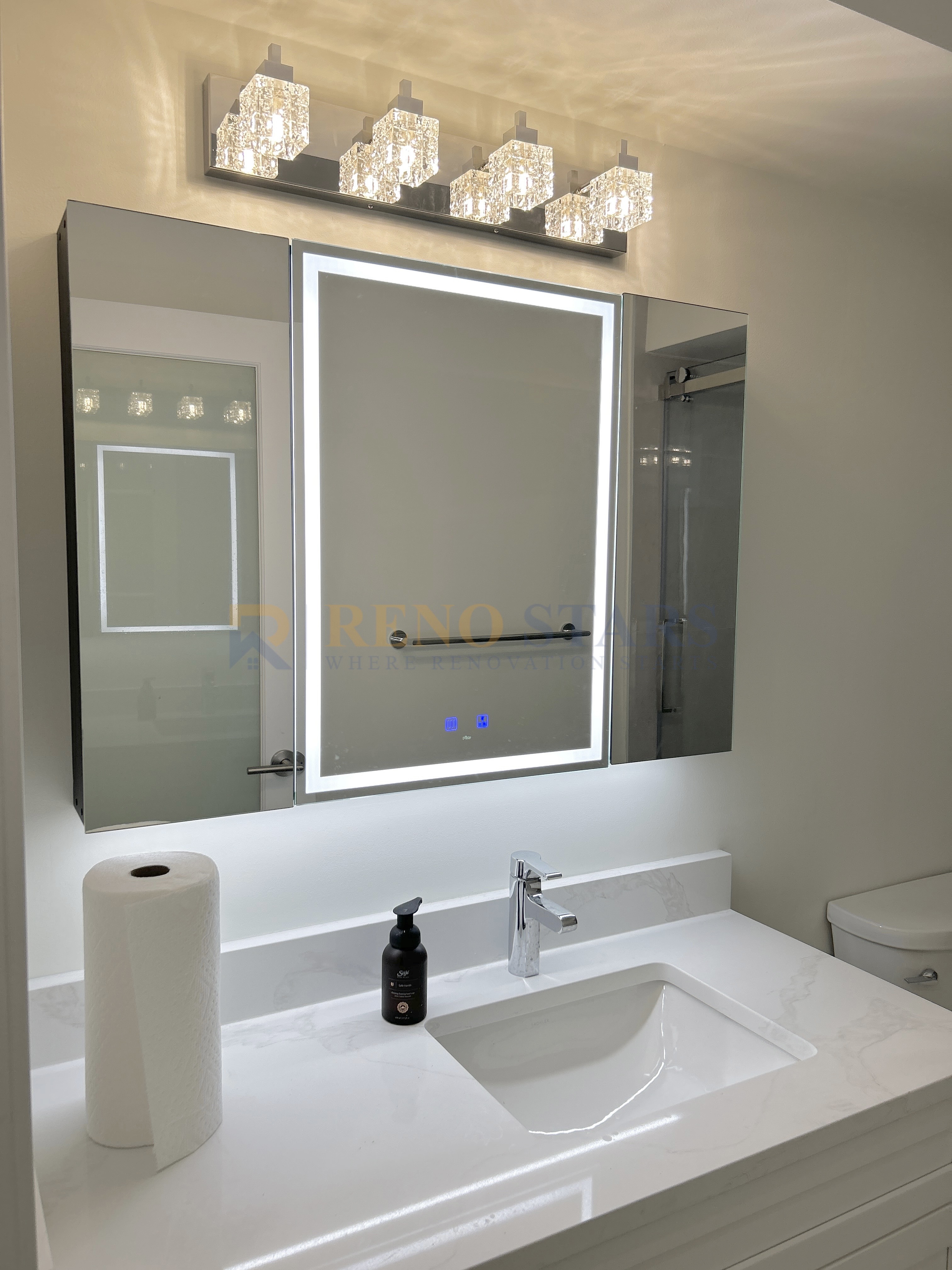 Bathroom Renovation with White Shaker Cabinets