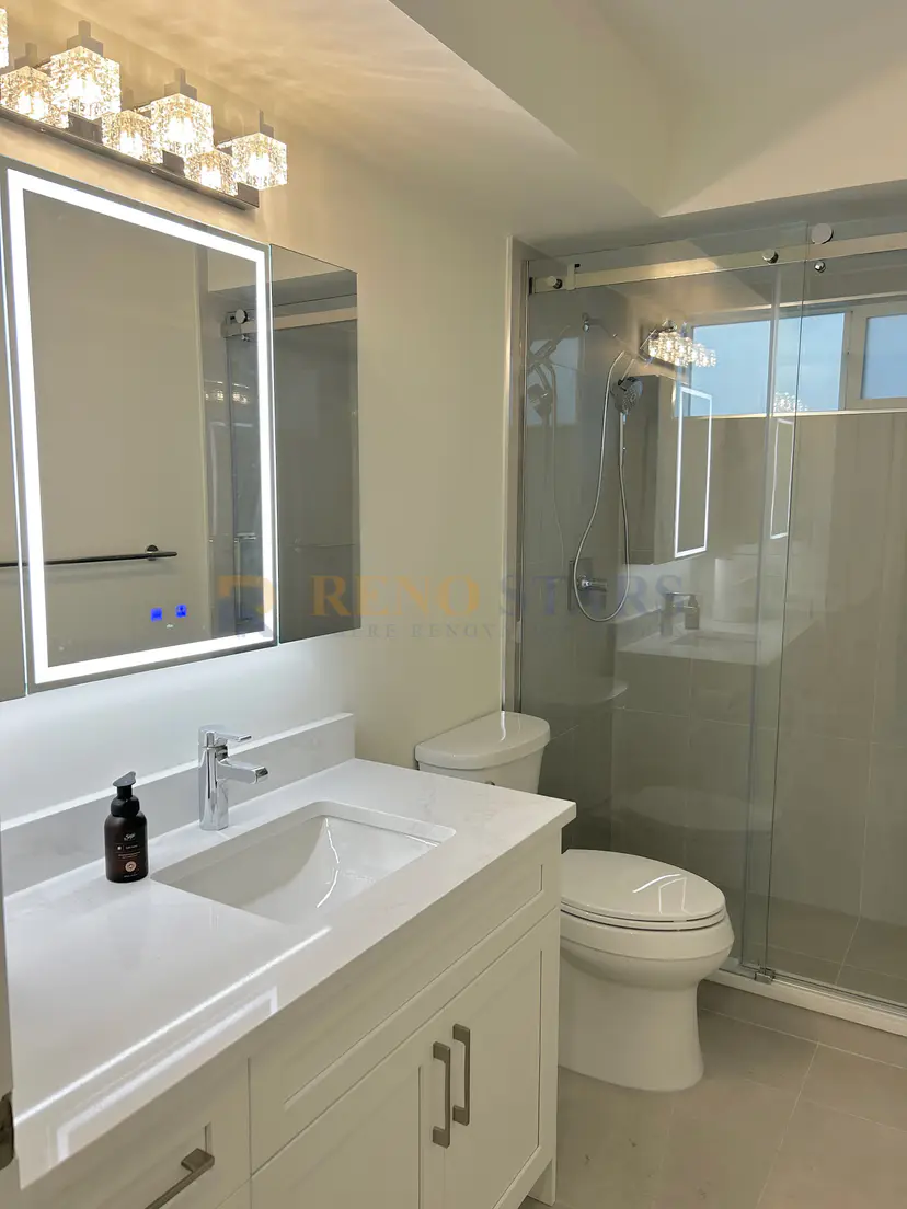 Bathroom Renovation with White Shaker Cabinets - After 1