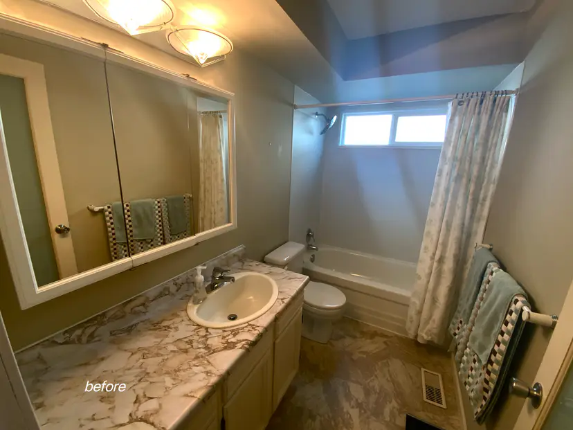Bathroom Renovation with White Shaker Cabinets - Before 1