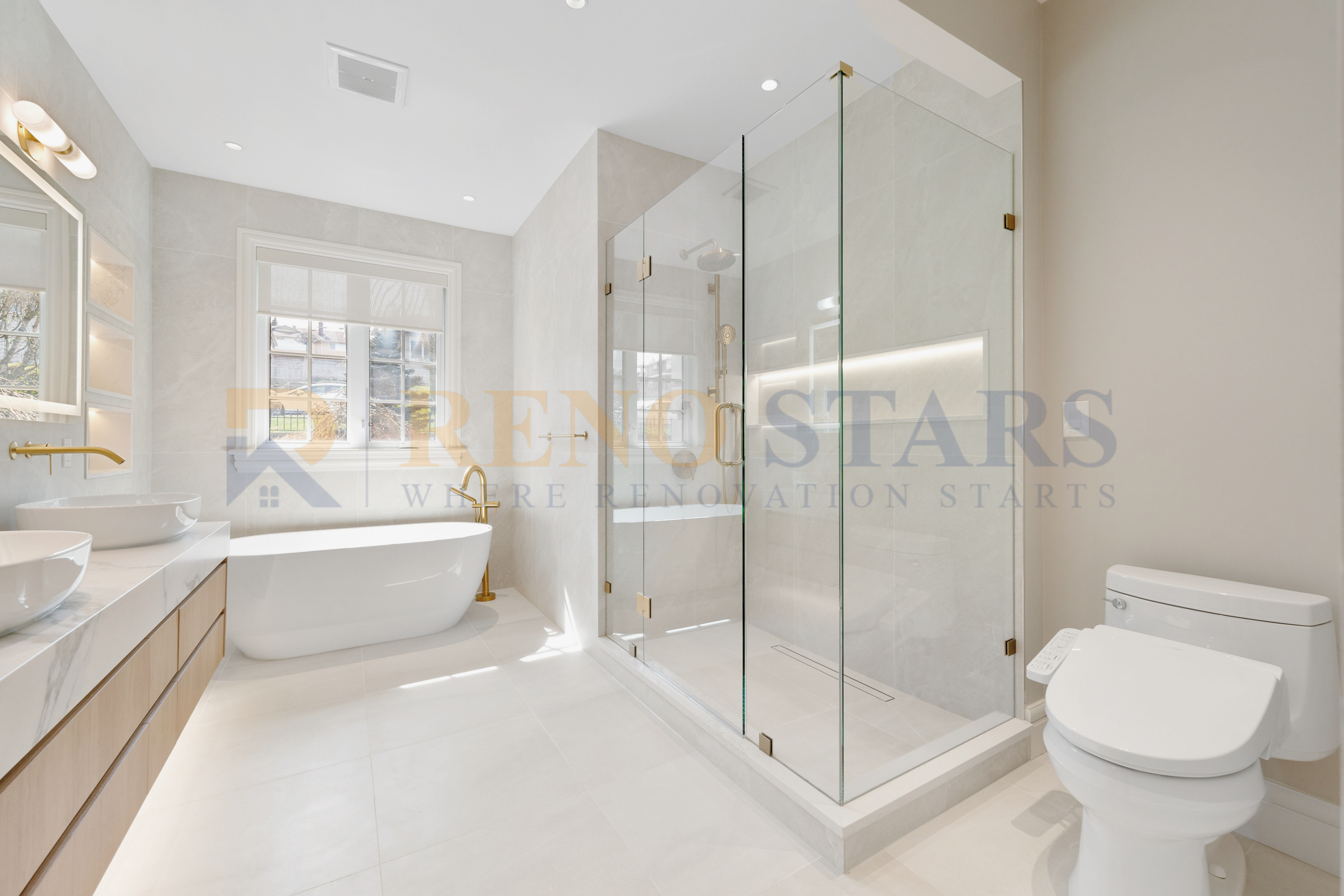 Luxury Bathroom Renovation with Custom Features