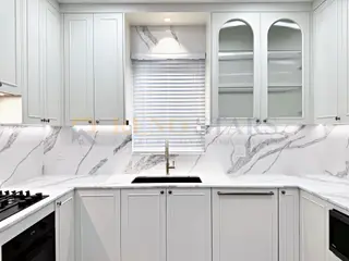 Whole Home Renovation with Marble-Look Kitchen in Richmond