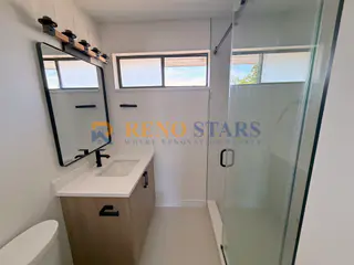 Rebuilt ensuite with new vanity and toilet