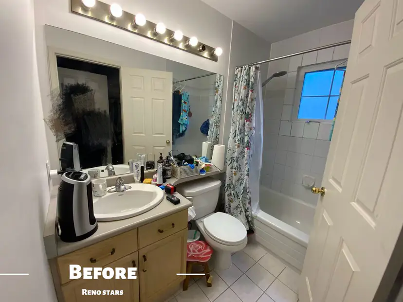 Two Bathroom Renovation with Brushed Gold Fixtures - Before Renovation 1