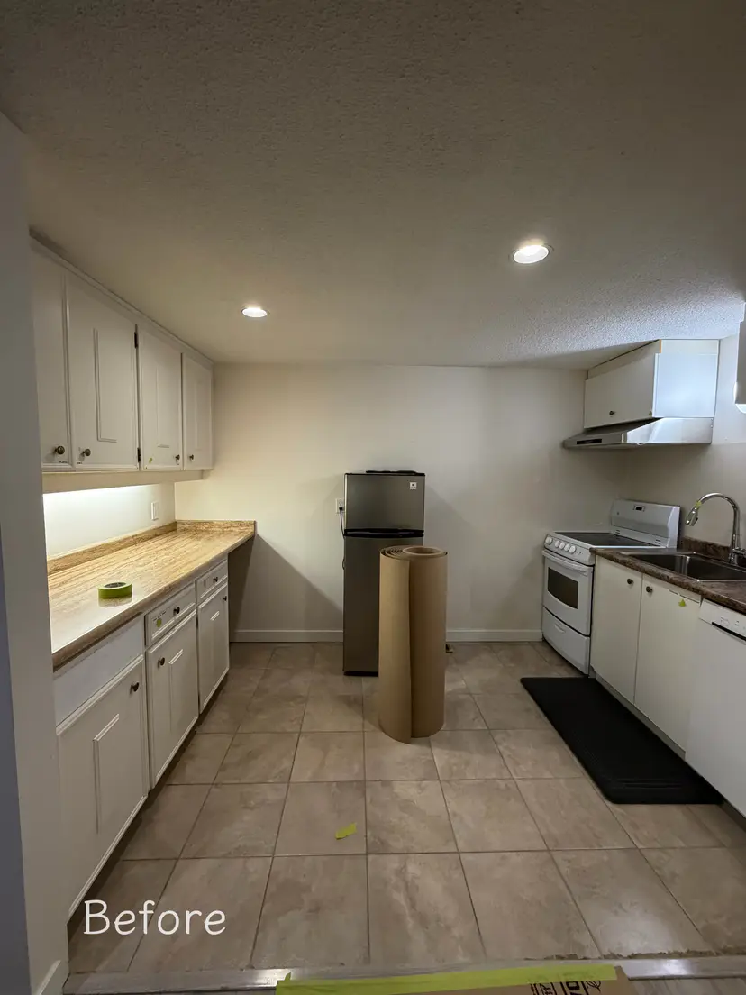 Stylish Kitchen Renovation with White Cabinets and Gold Handles - Before Renovation 1